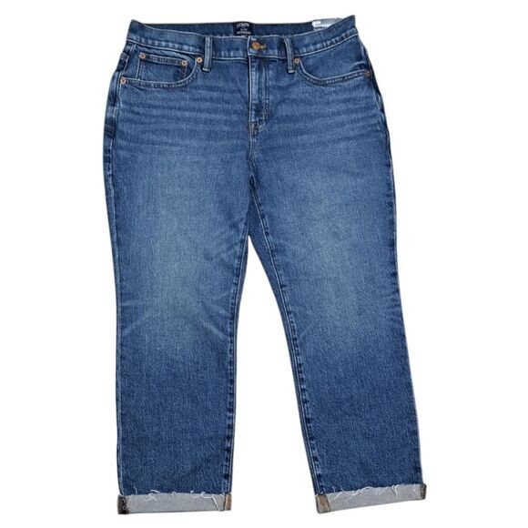 J.Crew Slim Boyfriend Jeans All Day Stretch Straight Leg Size 29 Petite Blue NWT - Picture 1 of 15